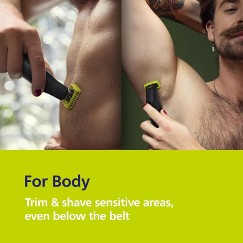 Philips OneBlade Pro 360 Face & Body Electric Beard Trimmer, Shaver and Bodygroomer With 360 Blades, Bodygrooming Kit, Charging Stand and Travel Case